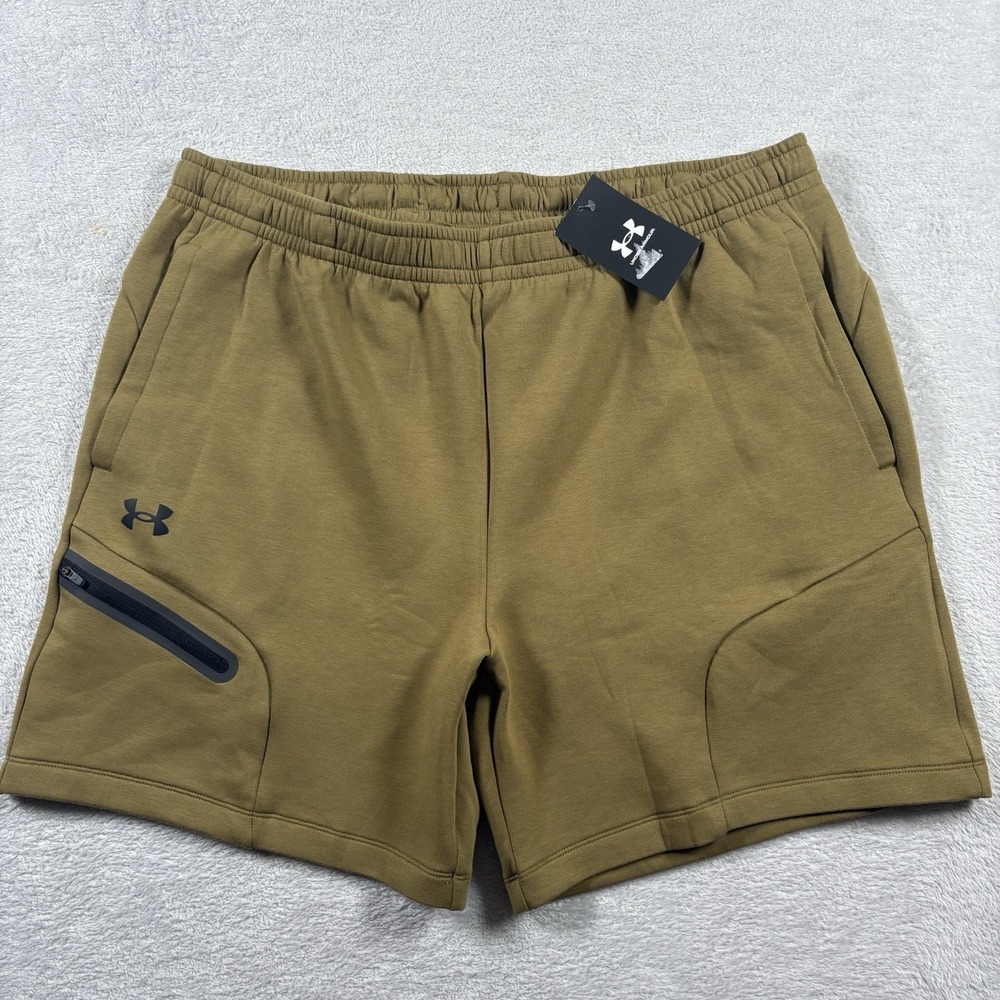 Under Armour‎ Unstoppable 7" Shorts Mens XL Green Fleece Sports Moisture Wicking